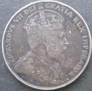 Canada Silver 50 Cents 1905 Key Date Vg 48
