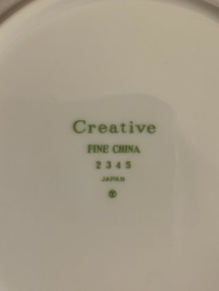 Creative Fine China 2345 Regency Rose 4 place settings w/ salt/pepper shakers 3