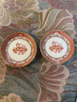 Set Of 2 Vintage Real China Booths Real Old Willow Royal Doulton Small Plates