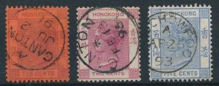 [50620] Hong Kong Lot 3 Good Very Fine Stamps With Cancels