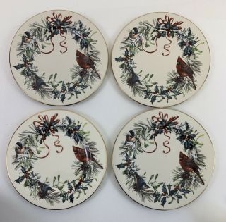 4 Lenox Winter Greetings By Catherine Mcclung Salad Plates