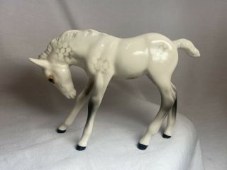 Vintage Beswick Horse Foal 947 Head Down Grey / White Gloss Figure