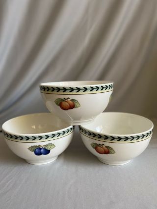 Villeroy Boch French Garden Fleurence Soup/cereal/rice Bowls Set Of 3