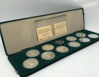 1988 Royal Canadian Winter Olympics $20 Pure Silver 10 Coin Proof Set,  Box