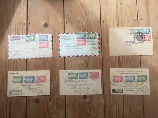 West Indies Federation 1958 First Day Covers - 6 Fdcs,  All To Jersey,  Usa