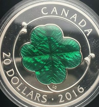 2016 Canada $20 Fine Silver Coin Four - Leaf Clover W/ Box