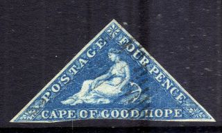 Cape Of Good Hope Triangulars: 1853 4d Blued Paper,  Sg 4