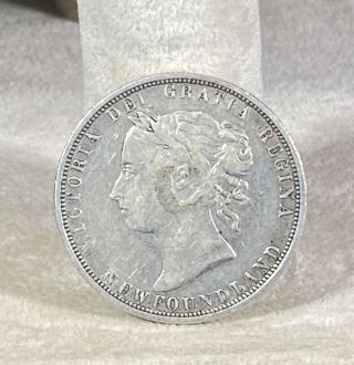 1882 H Victoria Newfoundland 50 Fifty Cents Silver Coin