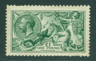 Sg 404 £1 Dull Blue - Green.  Mounted,  Well Centred,  Some Short Perfs At.