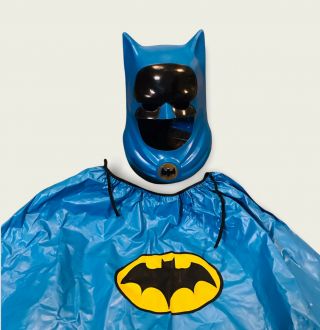 1966 Ideal Toy Batman Helmet & Cape Playset Toy Costume Halloween