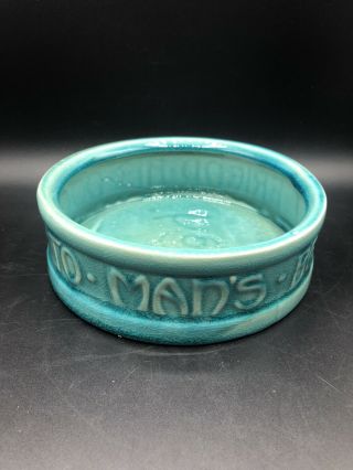 Vintage Mccoy Usa Pottery Glazed Green Dog Bowl Dish Man 