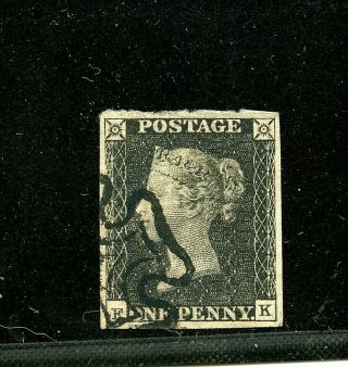 Great Britain 1 (gb246) Penny Black,  Queen Victoria,  Fvf,  Cv$320.  00