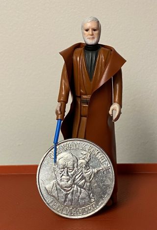Vintage Star Wars Obi Wan Kenobi Complete W/potf Coin 100 Kenner 1984