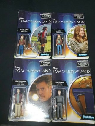Disney Tomorrow Land Frank,  Young Frank,  Casey And Dave Clark Reaction Figures