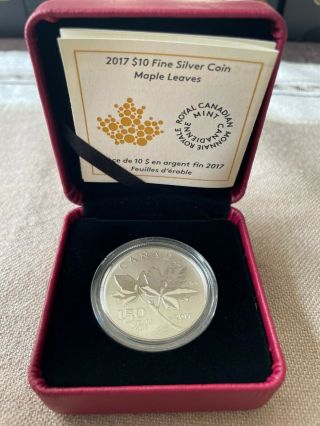 2017 Maple Leaves $10 1/2oz Pure Silver Coin Canada 