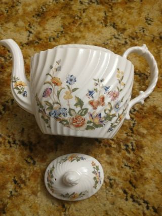 Vintage Aynsley Bone China Cottage Garden Teapot Tea Pot Cond England