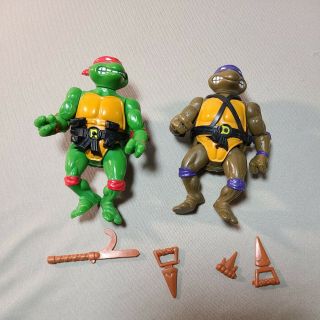 1988 Raphael And Donatello Teenage Ninja Turtles Tmnt Vintage Figures