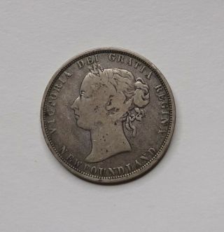 1882 - H Newfoundland Canada Silver 50 Cents - Choice