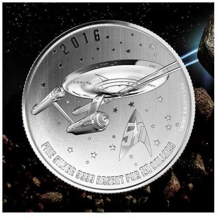 2016 Canada $20 For $20 Star Trek Enterprise 1/4oz Silver Coin 20for20 Series