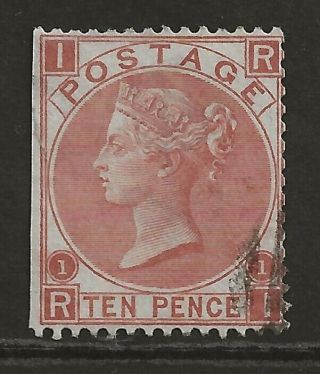 Gb 1867 10d Red - Brown,  Extremely Lightly Sg 112 Cat £400