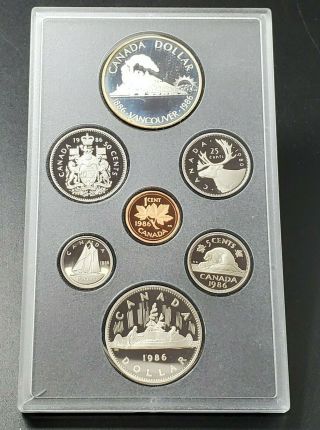 1986 Royal Canadian,  Proof Set Silver Dollar 7 Coin Set Toning On S$1