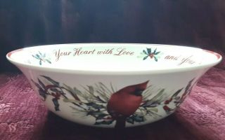 Lenox Winter Greetings Round Serving Bowl Autographed - Rare