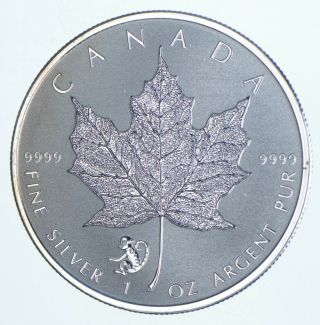 Better Date - 2016 Canada $5 - 1 Oz.  Silver Maple Leaf - Monkey Privy Mark 917