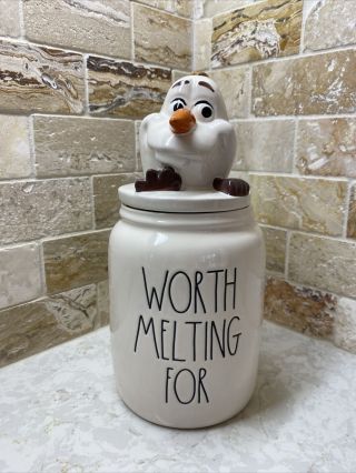 Rae Dunn Disney Frozen Olaf Worth Melting For Canister Hard To Find
