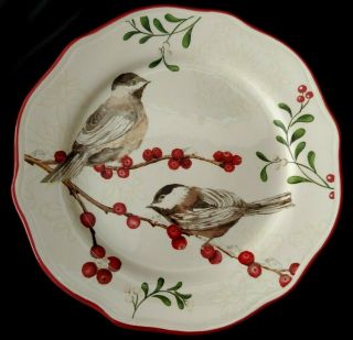 Better Homes & Gardens Winter Forest Salad Plate (s) 8 3/4 " Chickadee Birds