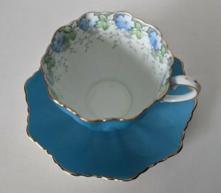 Paragon Double Warrant Teacup And Saucer,  Blue Floral Garland Pattern