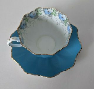 Paragon Double Warrant Teacup and Saucer,  Blue Floral GARLAND Pattern 3