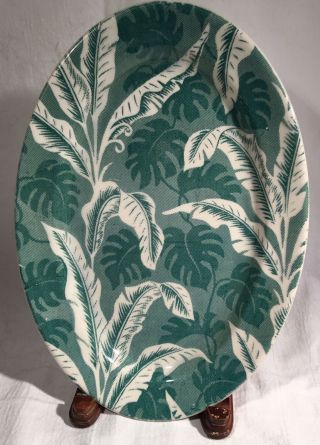 Vintage Tepco Restaurant Ware Green Banana / Palm Leaf Large Oval Platter