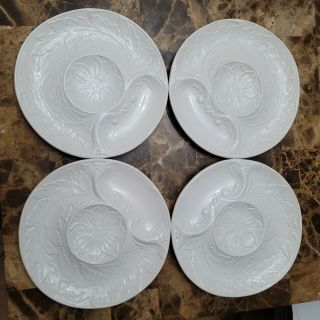 Williams Sonoma White Majolica Portugal Set of Artichoke Serving Plates Set Of 4 2
