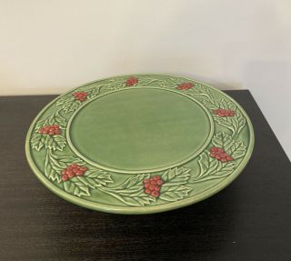 Green Holly Berry Footed Cake Plate Cost Plus World Market - Portugal