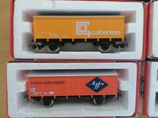 HO Scale Jouef box wagons RAKE OF 5 WAGONS Various Brands 1:87 Scale 2
