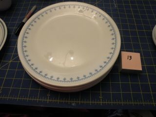 Set Of 13 Vintage Corelle Snowflake Blue Garland 10 1/2 " Dinner Plates