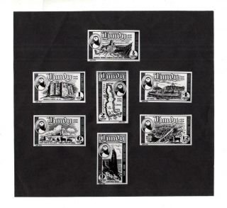 Lundy: 1954 Silver Jubilee Set Of Imperforate Black Bromide Photographic Proofs