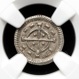 Hungary.  Bela Ii,  1131 - 1141,  Silver Denar,  Ngc Ms63