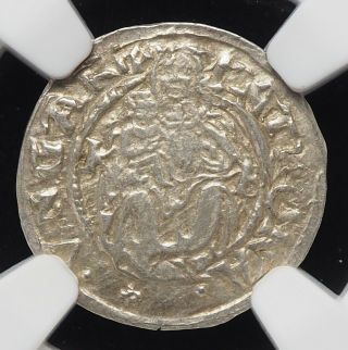 Hungary.  Ferdinand I Silver Denar,  1526 - 64 - Kb,  Ngc Ms63