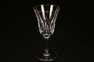 Vintage St Louis Crystal Cerdagne Clear Glass Gold Trim 7 " Toasting Wine Cup