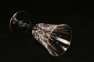 Vintage St Louis Crystal Cerdagne Clear Glass Gold Trim 7 