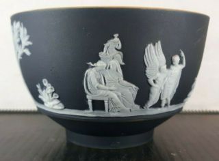 Antique Wedgwood Teabowl Tea Bowl Black Ground Sprig Decoration Jasperware