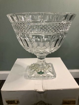 Stunning 24 Lead Crystal Brandon Footed Bowl By Godinger Shannon