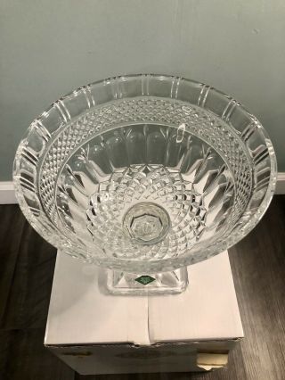 Stunning 24 Lead Crystal Brandon Footed Bowl By Godinger Shannon 3