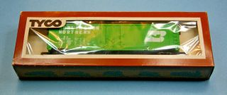 Tyco Ho Scale Gauge Model Railroad Train Car Box Freight Burlington Boxed Green
