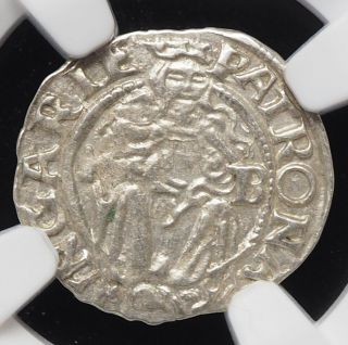 Hungary.  Ferdinand I Silver Denar,  1550 - Kb,  Ngc Ms63