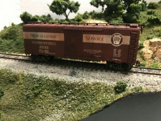 Athearn Custom Prr Merchandise Service Boxcar Weathered Rtr,  Kds,  Ho Scale
