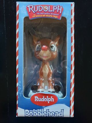 Rudolph The Red Nosed Reindeer Bobble Head Figure Vintage Box