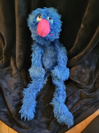 Vintage Grover Plush Knickerbocker 25 " Stuffed Blue Muppet Sesame Street