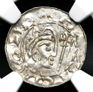 Netherlands,  Friesland - Dokkum.  Bruno Iii,  1050 - 57,  Silver Denar,  Ngc Ms63